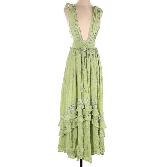 Free People | Dresses | Free People Xs Green Lime Santa Maria Maxi Dress |  Poshmark
